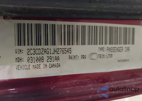 2018 Dodge Challenger Sxt из США, поврежденный, VIN 2C3CDZAG1JH276545